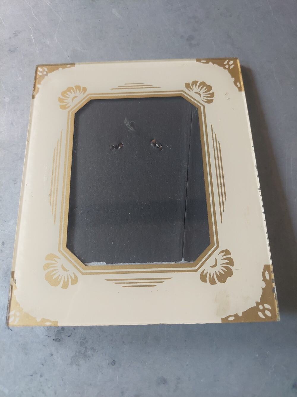 Vtg Antique art Deco Reverse Painted Glass Picture Frame